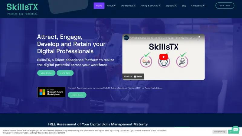 Homepage of SkillsTX