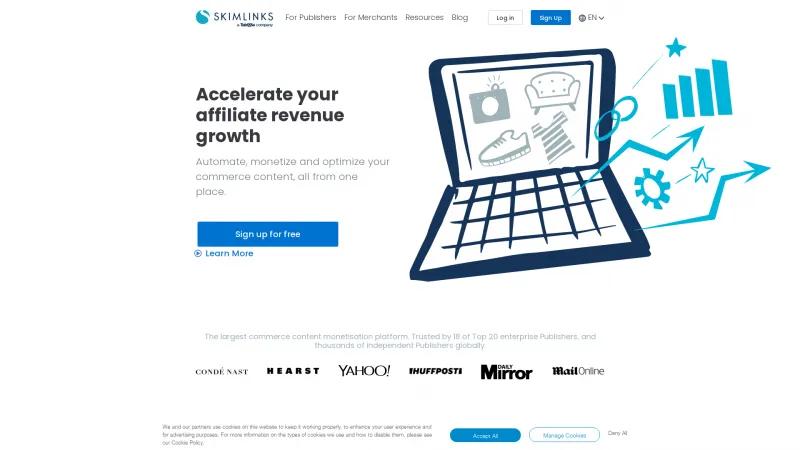 Homepage of Skimlinks