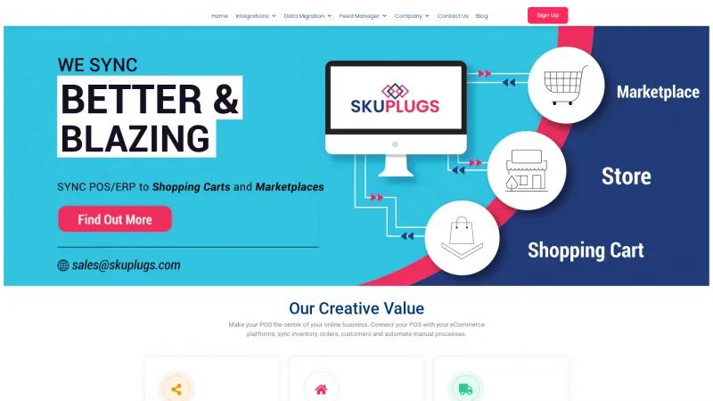 Homepage of SKUPlugs