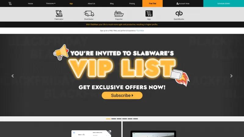 Homepage of SlabWare