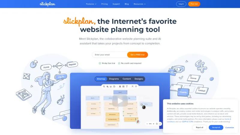 Homepage of Slickplan