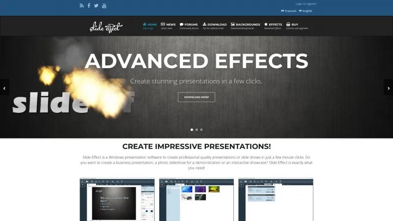 Homepage of Slide Effect