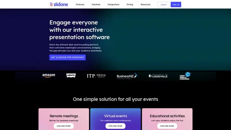 Homepage of Slidone