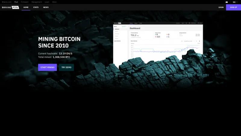 Homepage of Slush Pool