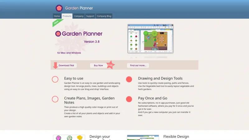 Homepage of Garden Planner