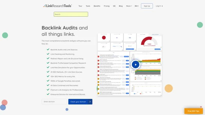 Homepage of LinkResearchTools (LRT)