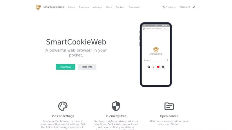 Homepage of SmartCookieWeb