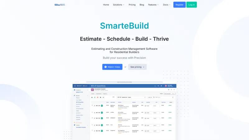 Homepage of SmarteBuild