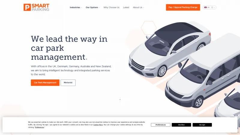 Homepage of SmartPark