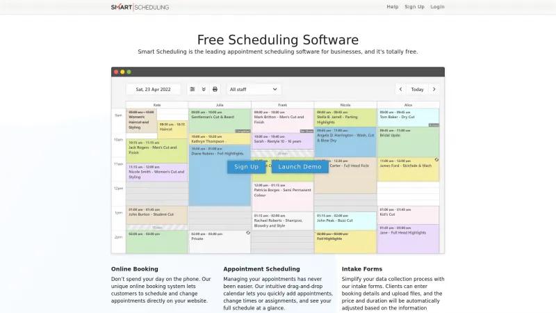 Homepage of Smart Scheduling