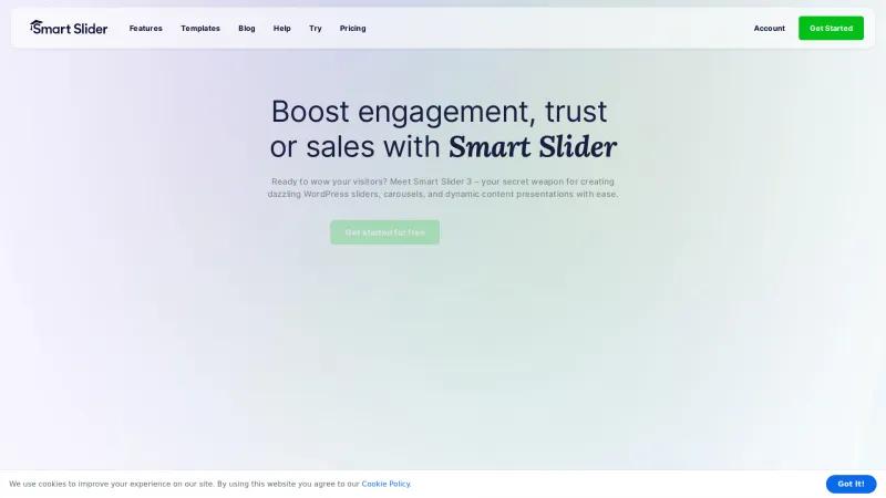 Homepage of Smart Slider 3