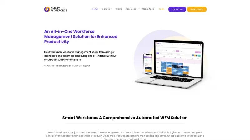 Homepage of Smart Workforce