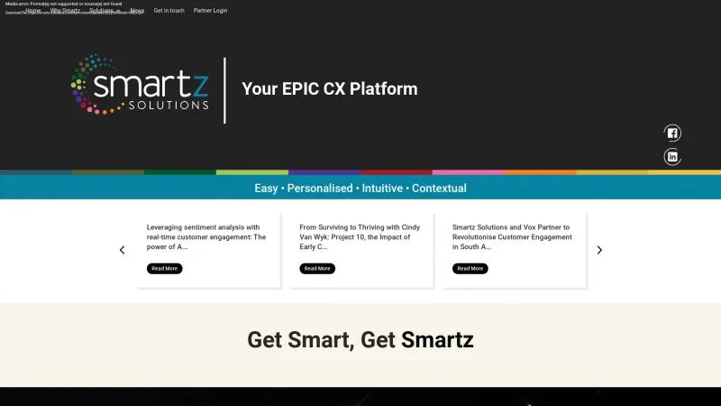 Homepage of Smartz Solutions