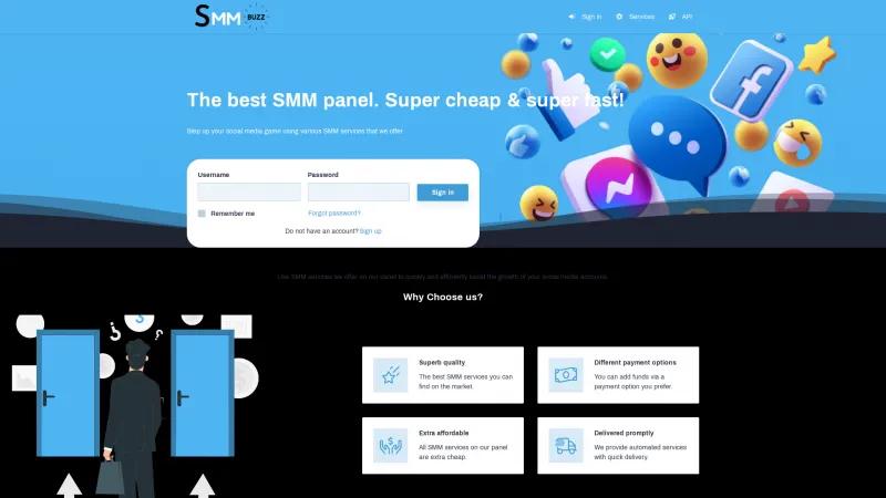 Homepage of SMM Buzz