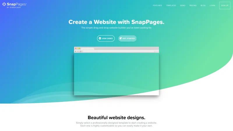 Homepage of SnapPages