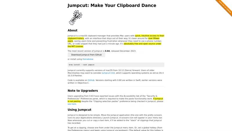 Homepage of Jumpcut