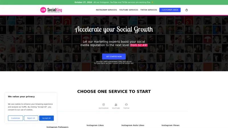 Homepage of Socialking