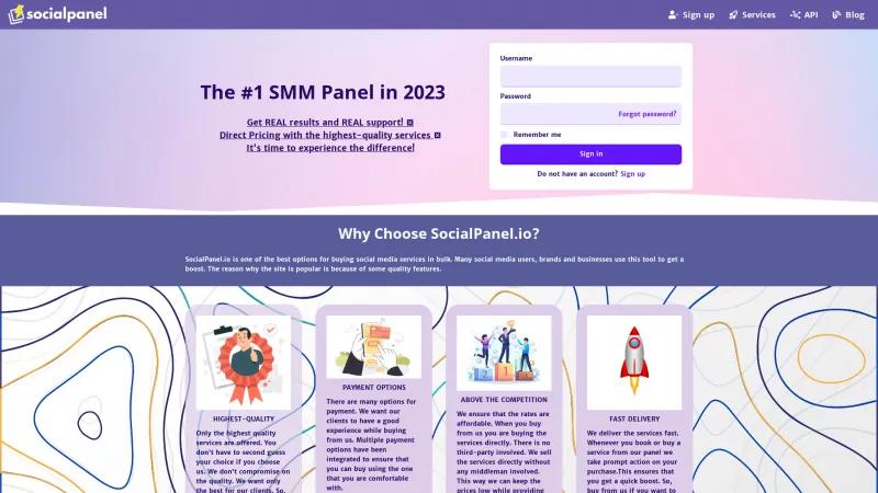 Homepage of SocialPanel.io