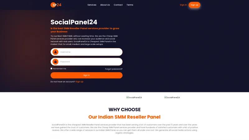 Homepage of SocialPanel24