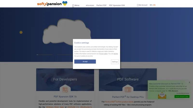 Homepage of PDF Xpansion SDK