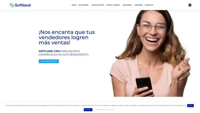 Homepage of Softland CRM