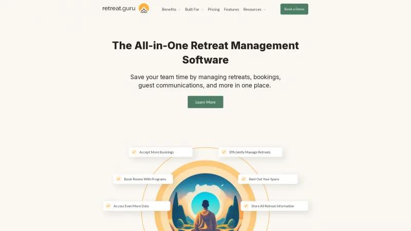 Homepage of Retreat Guru