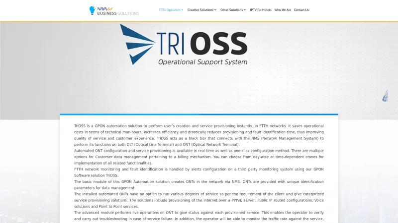 Homepage of TriOSS