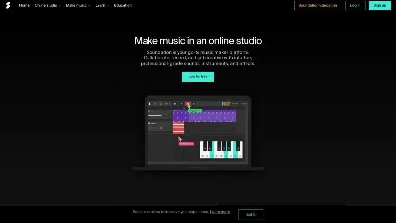 Homepage of Soundation