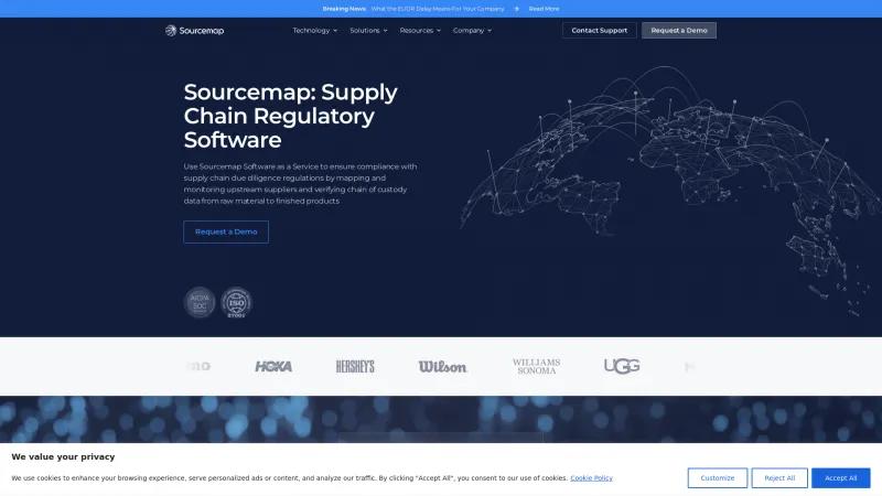 Homepage of Sourcemap