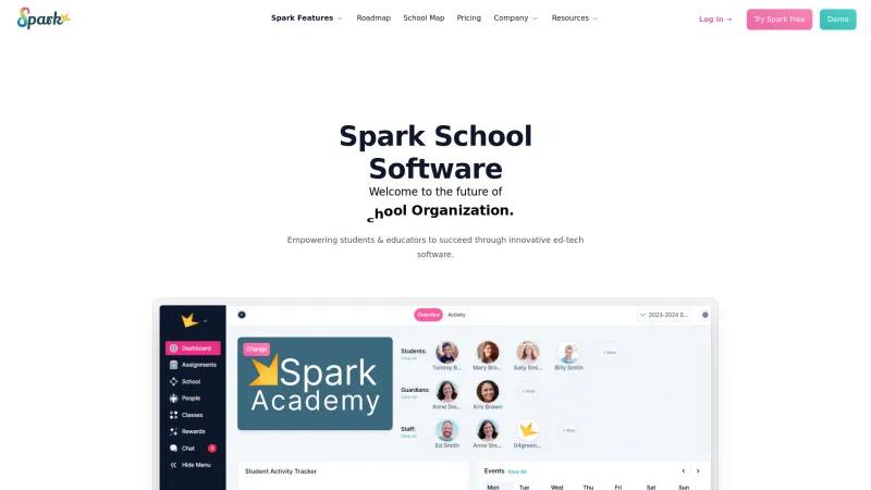 Homepage of Spark Schools