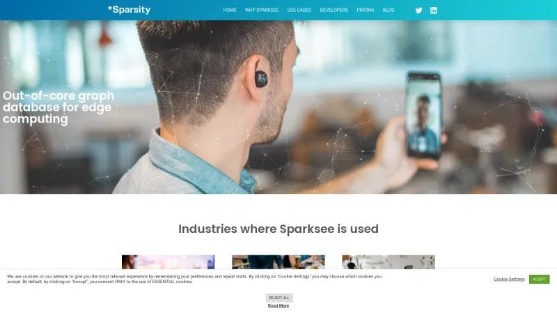 Homepage of Sparksee