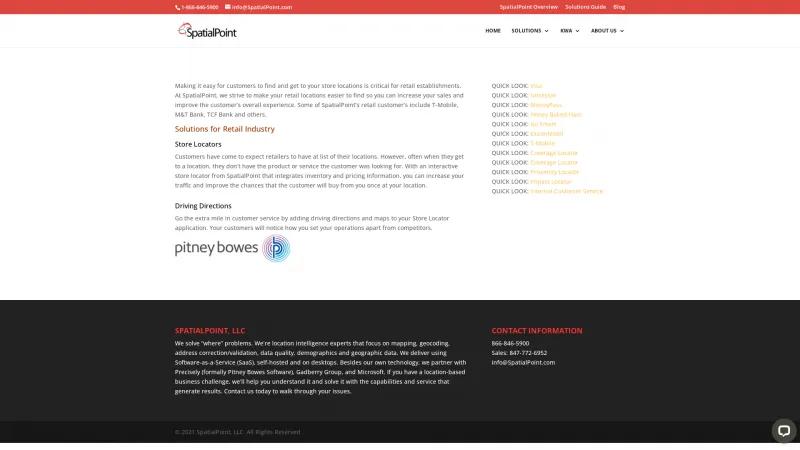 Homepage of SpatialPoint Store Locator