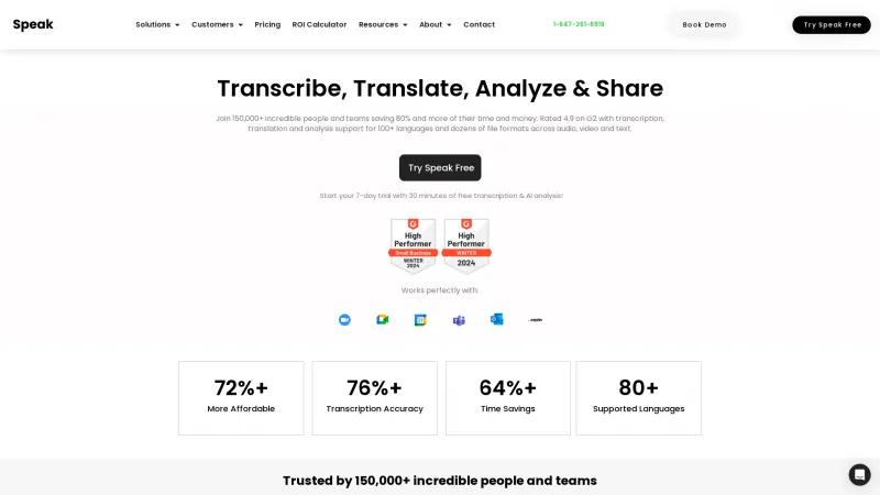 Homepage of Speak