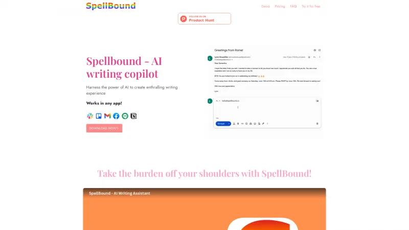 Homepage of SpellBound