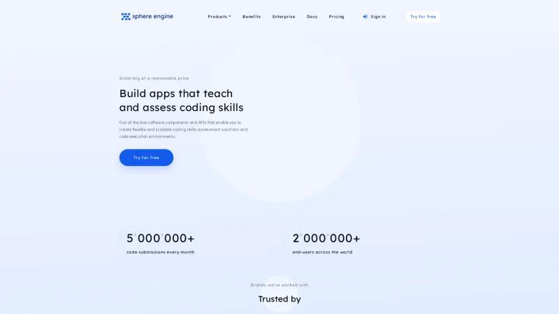 Homepage of Sphere Engine