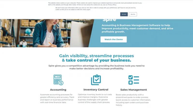 Homepage of Spire