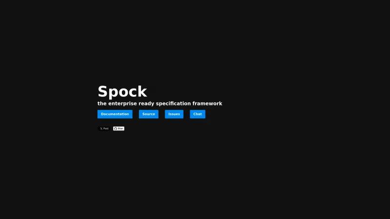 Homepage of Spock Framework