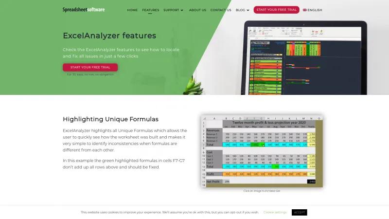 Homepage of ExcelAnalyzer