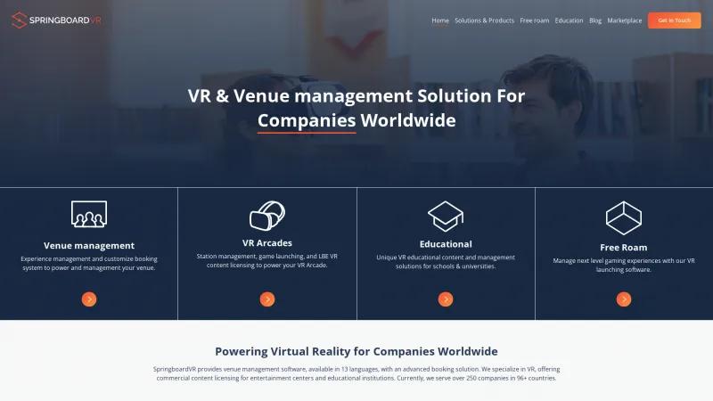 Homepage of SpringboardVR