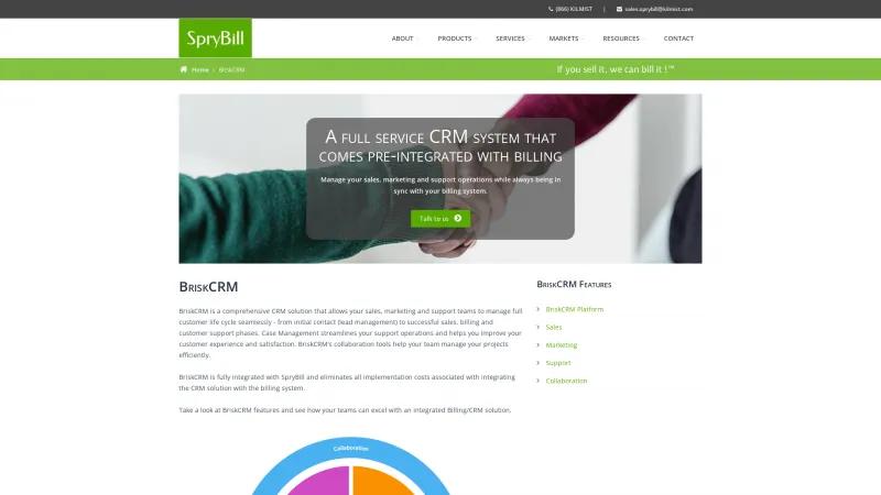 Homepage of BriskCRM