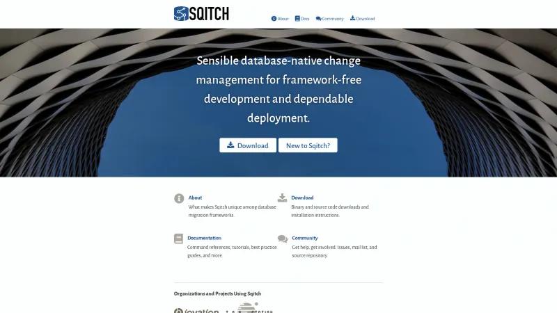 Homepage of Sqitch