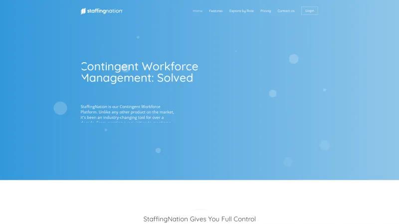 Homepage of StaffingNation