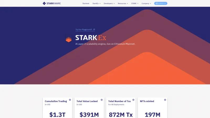 Homepage of StarkEx