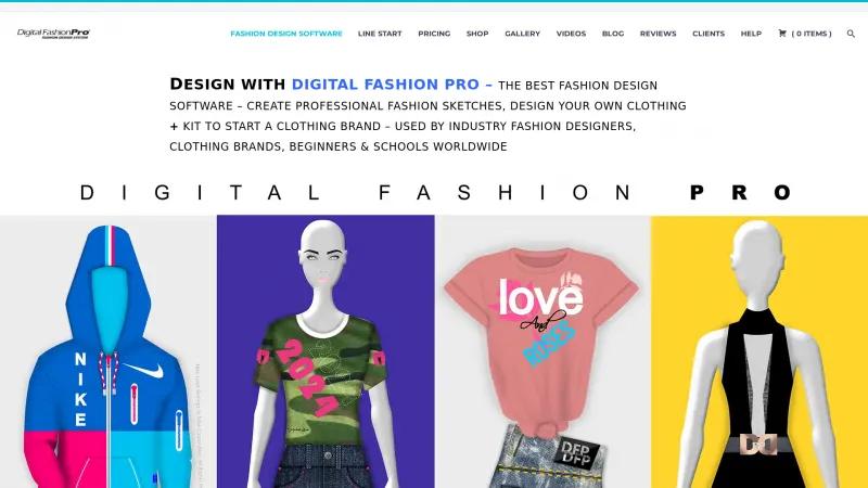 Homepage of Digital Fashion Pro