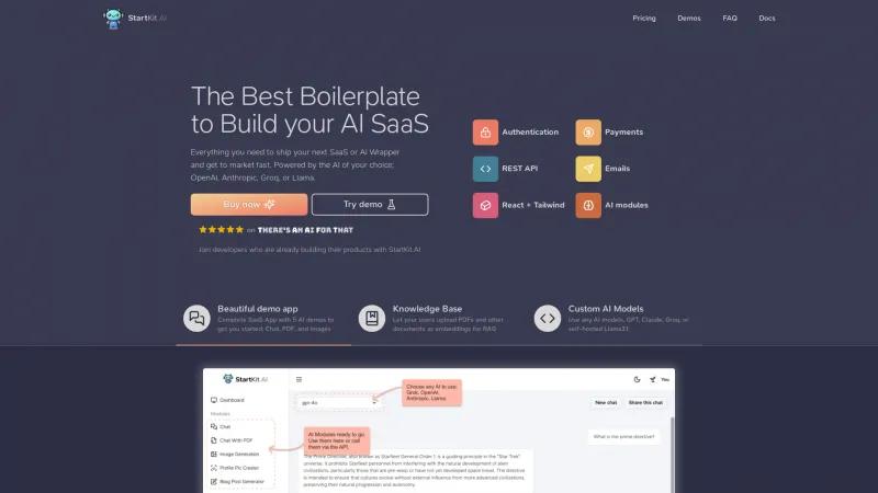 Homepage of StartKit.AI