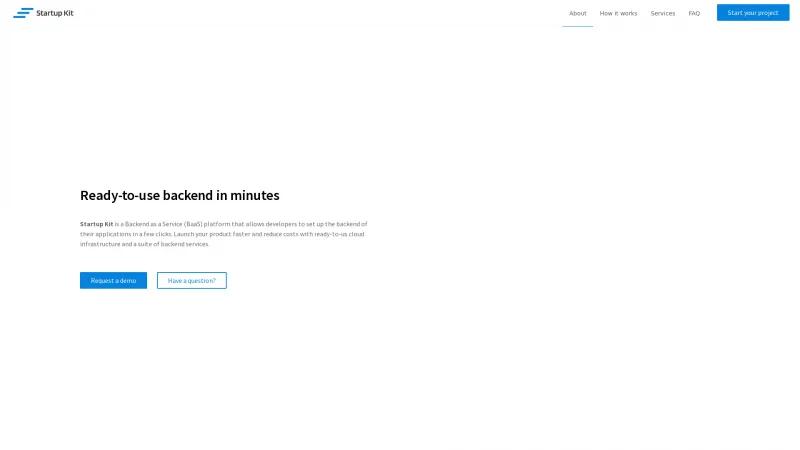 Homepage of Startup Kit