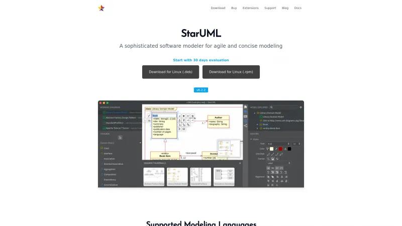 Homepage of StarUML