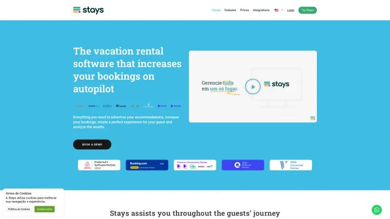 Homepage of stays.net