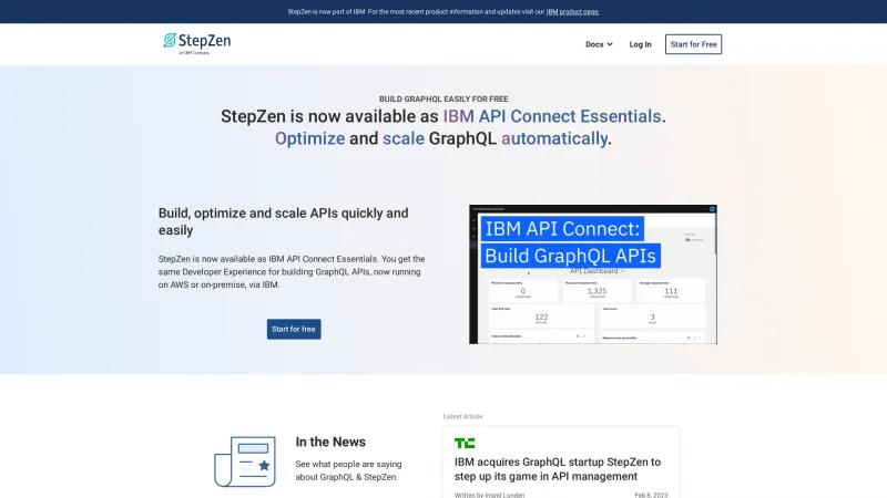 Homepage of StepZen