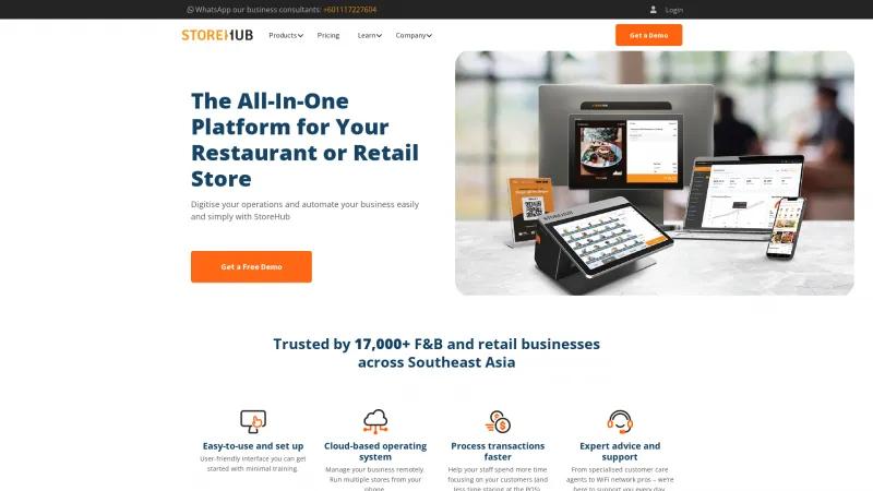 Homepage of StoreHub